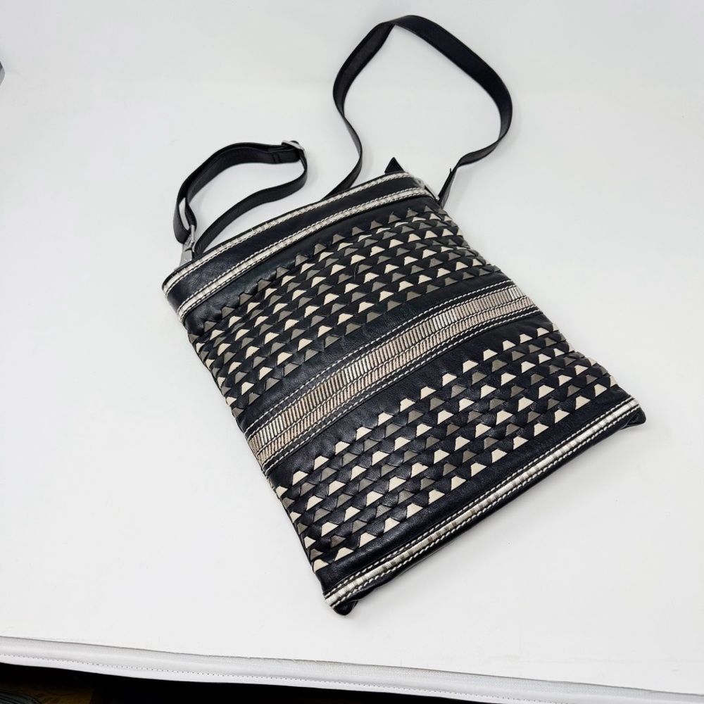 Toms Black Leather Crossbody Bag